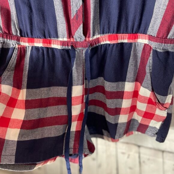 Aerie Plaid Flannel Romper, Sleepwear, Size Medium - Picture 6 of 8